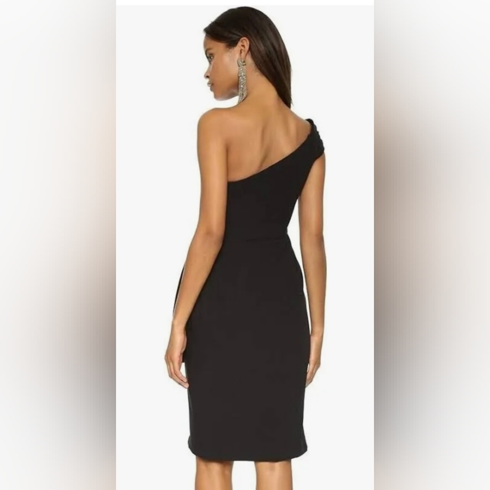 BLACK HALO Size 0 Angelica Cocktail Dress One Shoulder Sheath Little Black Dress - Picture 8 of 11